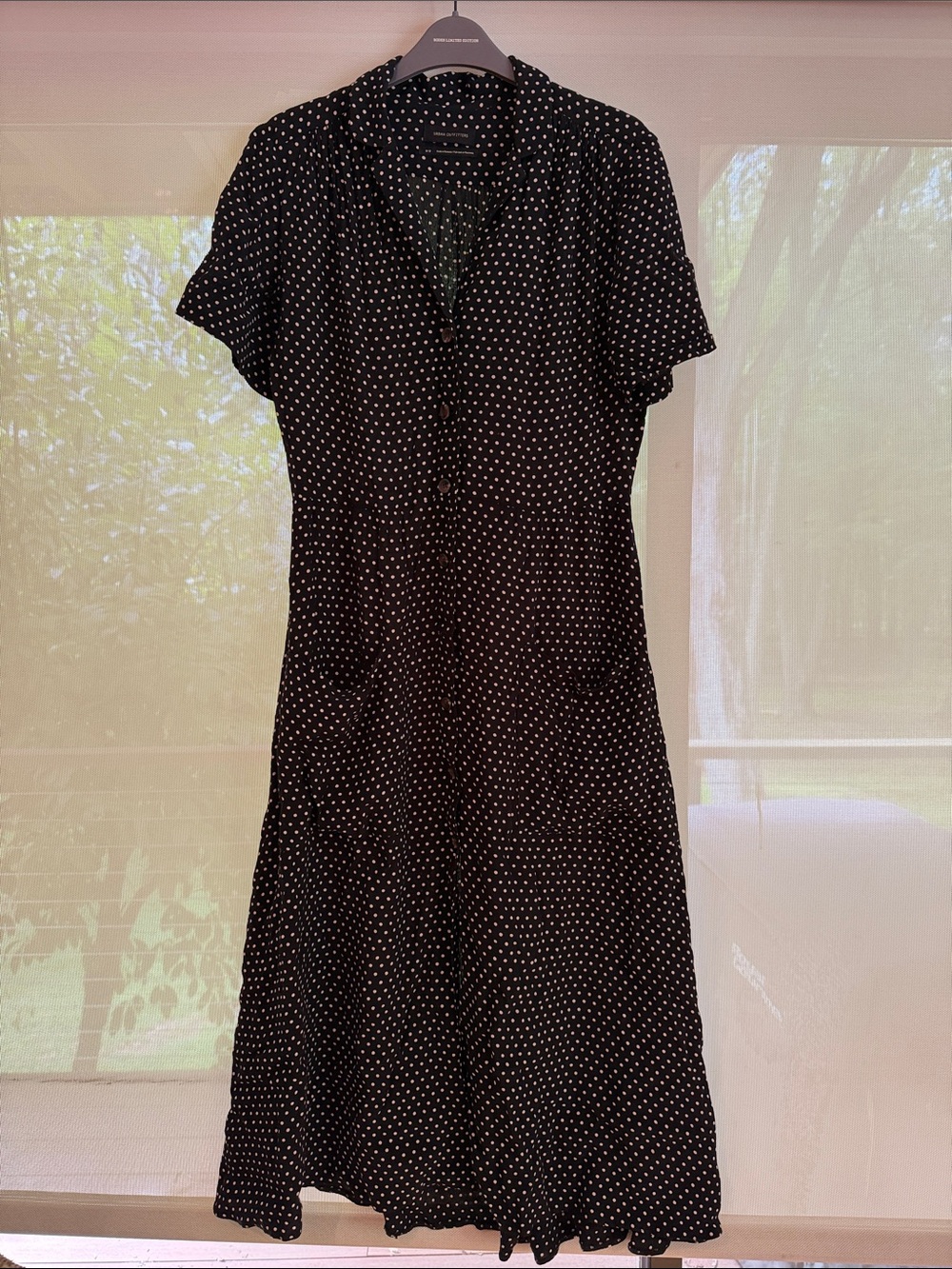 Urban Outfitters Black Dress with White Polka Dots